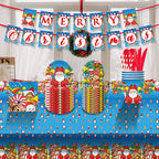 Cozy holiday scene featuring Christmas decorations