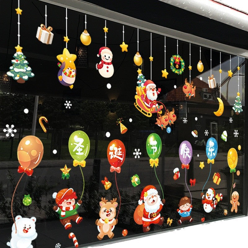 Festive Santa Claus window sticker for holiday decor