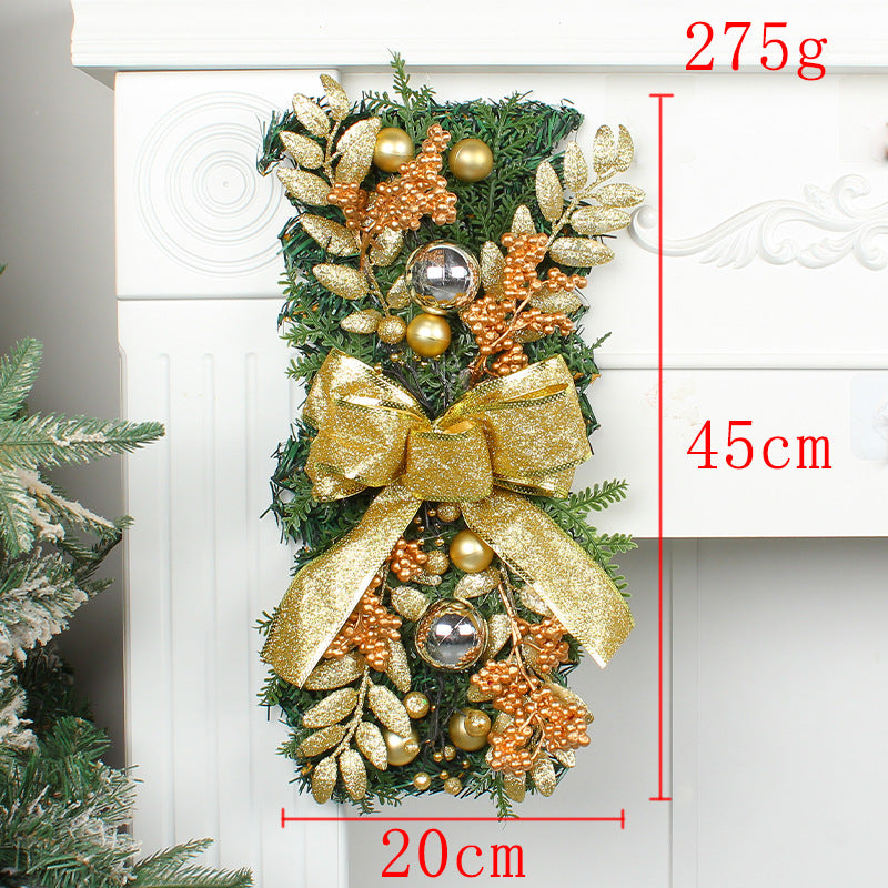 Blue glowing upside down tree Christmas door hanger decoration