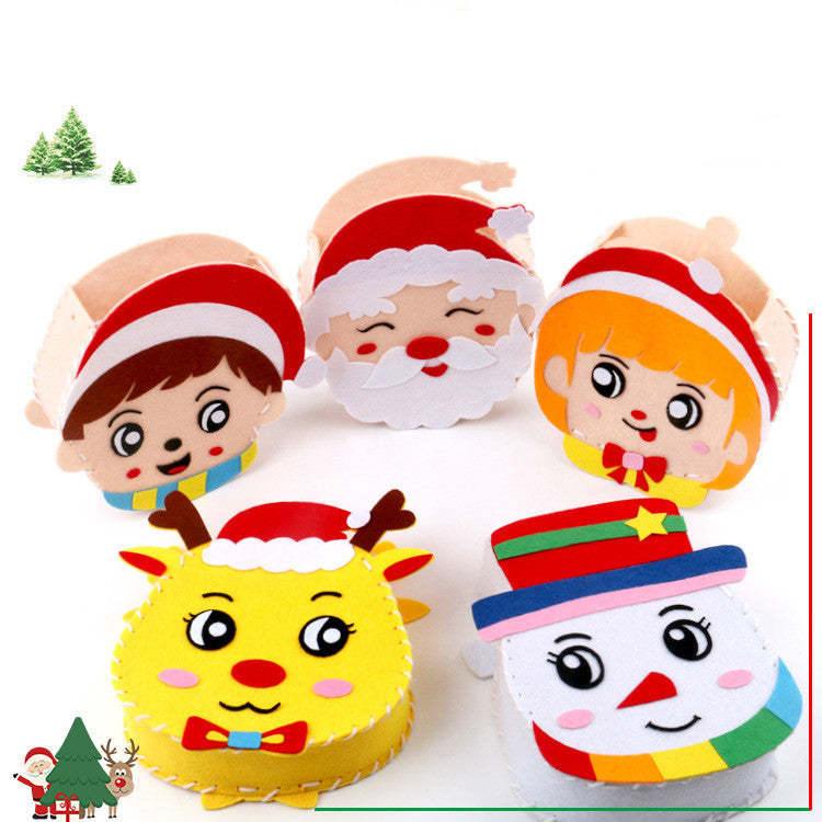 Red and green Christmas gift bags with candy