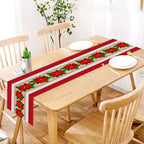 Christmas holiday table runner ready for seasonal celebration and family meals