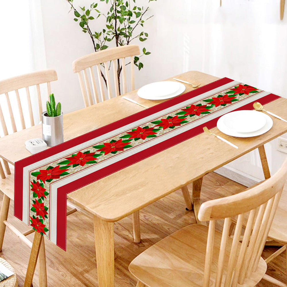 Christmas holiday table runner ready for seasonal celebration and family meals