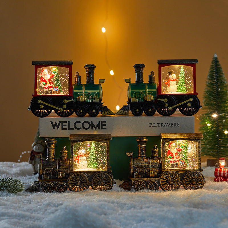 Vintage-style bronze Christmas train for desktop