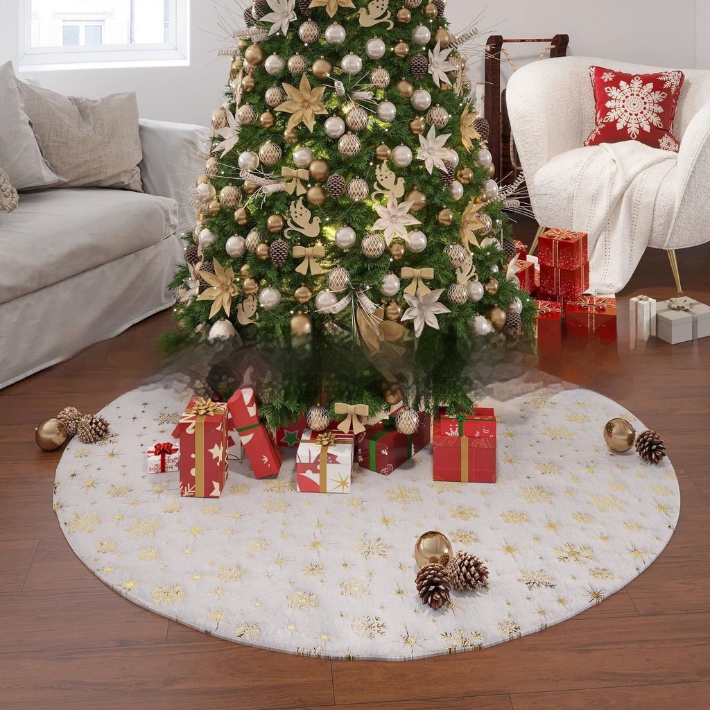 Snowflake star themed Christmas area rug for festive door entrance