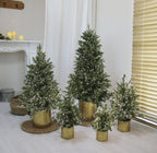 Plug-in Christmas tree with black wire and integrated LED lights