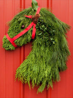 Horse Head Christmas Garland With Balls hanging display