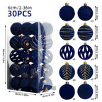 White and gold painted round Christmas ornaments in decorative setting
