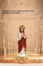 Jesus statue ornament in warm lighting for home