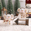 Luminous ice man Christmas ornament with festive scarf styling on display