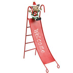 Multiple Christmas slide ornaments arranged together for festive holiday display