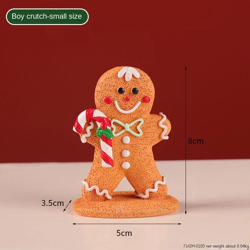 Whimsical gingerbread man ornament with holly for Christmas display