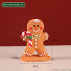 Whimsical gingerbread man ornament with holly for Christmas display