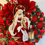 Jesus garland with warm lights displayed for Christmas decoration