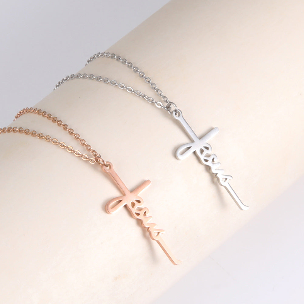 Jesus Cross Pendant Necklace - Christian Jewelry - Christian Jewelry
