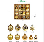 Variety of painted Christmas ball pendants showing different sizes