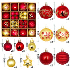 Glossy painted Christmas ornament set with electroplated finish for holiday tree