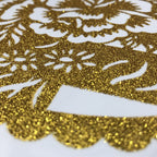 Set of Christmas wall sticker decorations shown in various golden color options