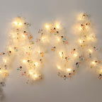 Battery powered Christmas strip lights with holiday motifs