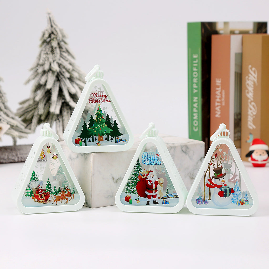 Classic Christmas tree shaped candle lamp ornament in retro style