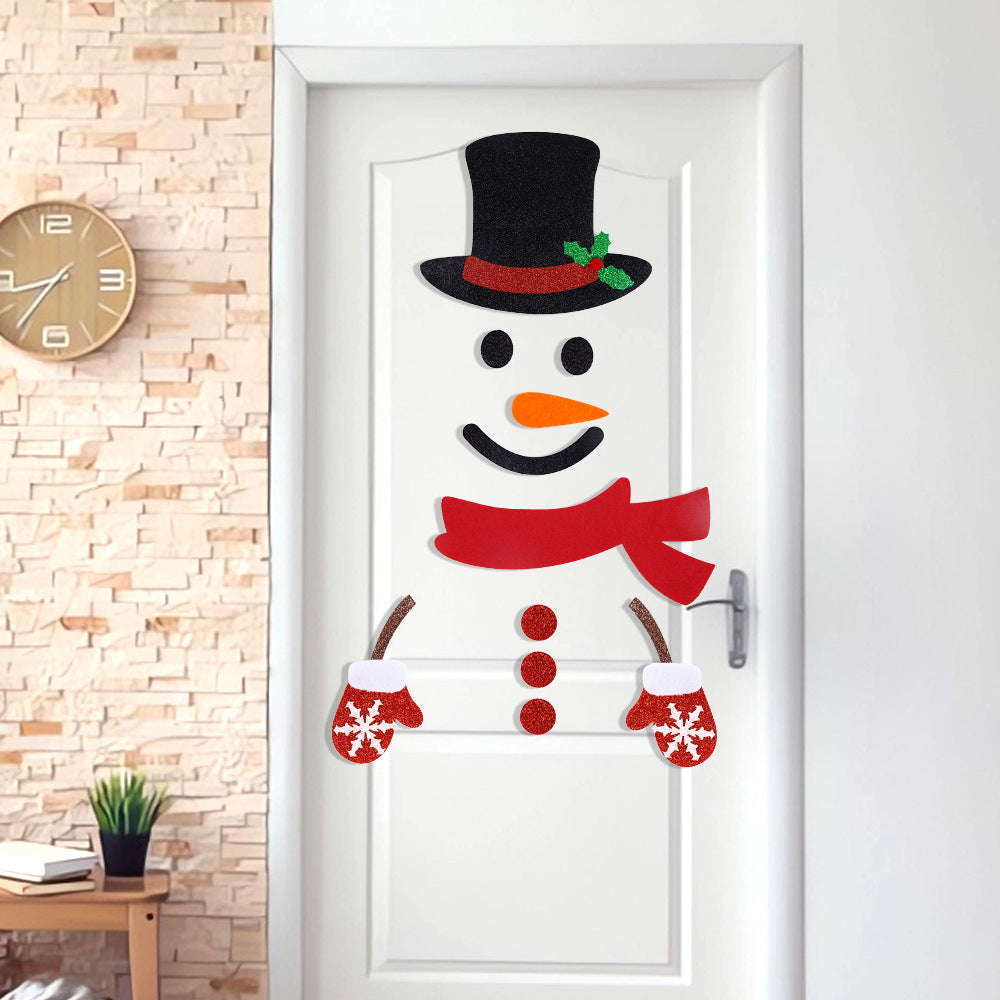 Festive felt cloth door decoration with holiday woodland theme