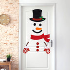 Festive felt cloth door decoration with holiday woodland theme