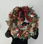 Christmas ornament garland pieces arranged showing packaging in OPP bag