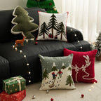 Reindeer Teddy Plush style pillow cover for cozy Christmas home ambiance