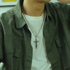 Adjustable cross necklace ranging from 51cm to 80cm chain length