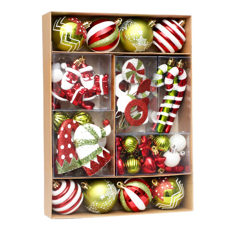 Creative Christmas Painted Decoration Pendant Set featuring festive painted designs on plastic pendants