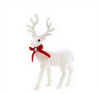 White plush Christmas moose decoration in large size for mantle or tree display