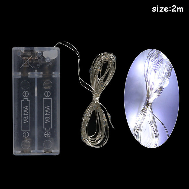 Copper Wire Christmas String Lights - 20 LED Holiday Lights - Christian Home Decor