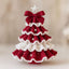 Red and green crochet Christmas tree ornament DIY craft kit