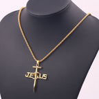 Unisex scriptural necklace with Jesus religious pendant