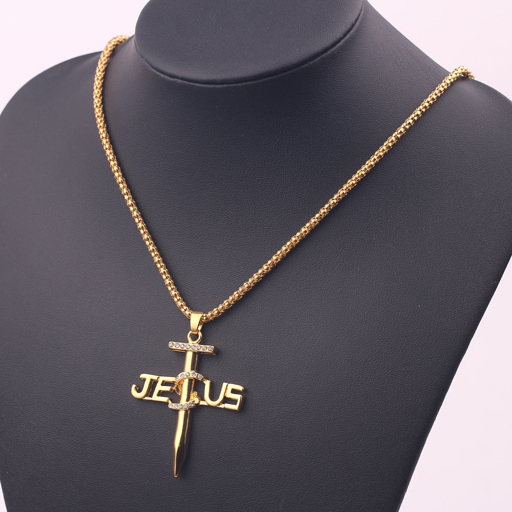 Unisex scriptural necklace with Jesus religious pendant