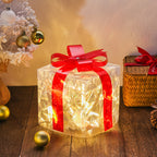 Christmas Gift Box with soft glow for seasonal home ambiance