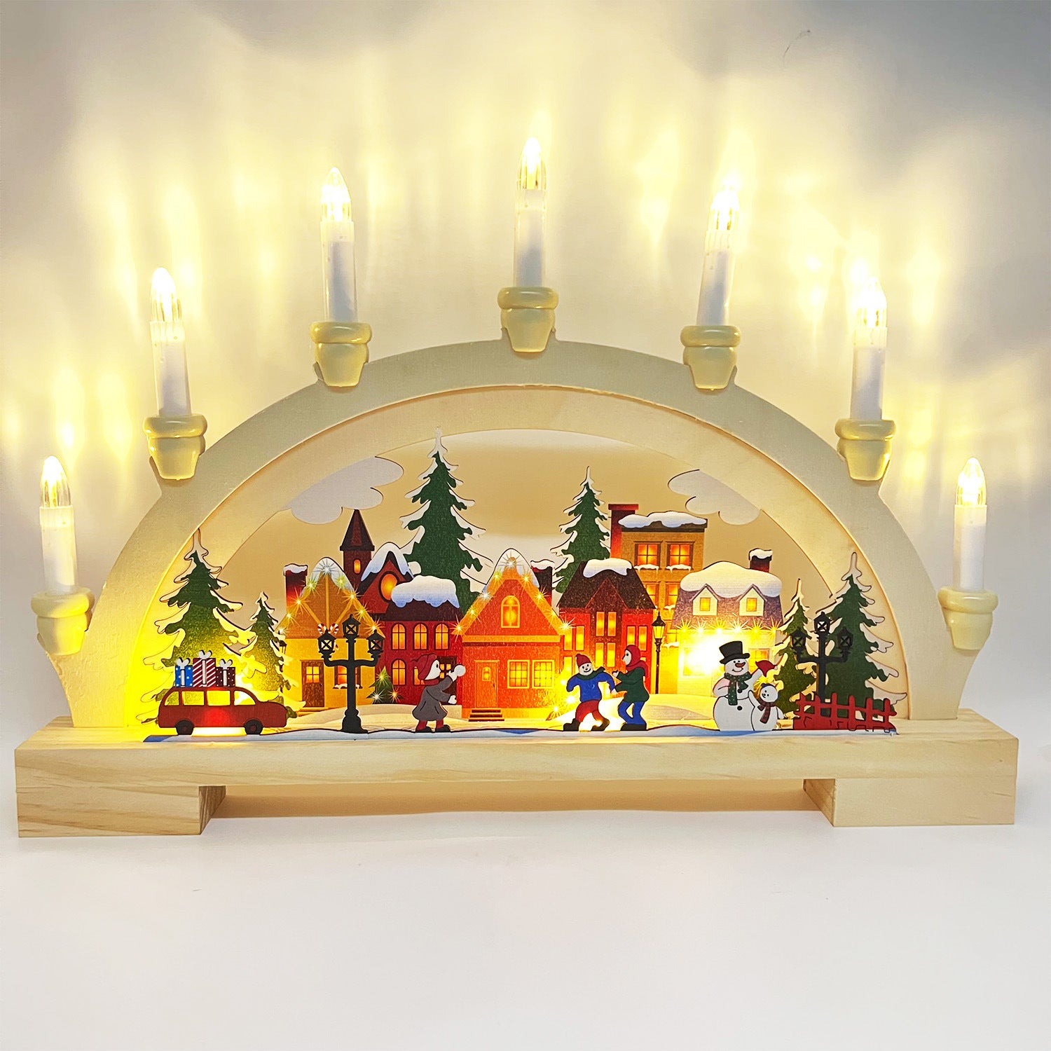 Christmas bridge lamp decoration with mini house shapes