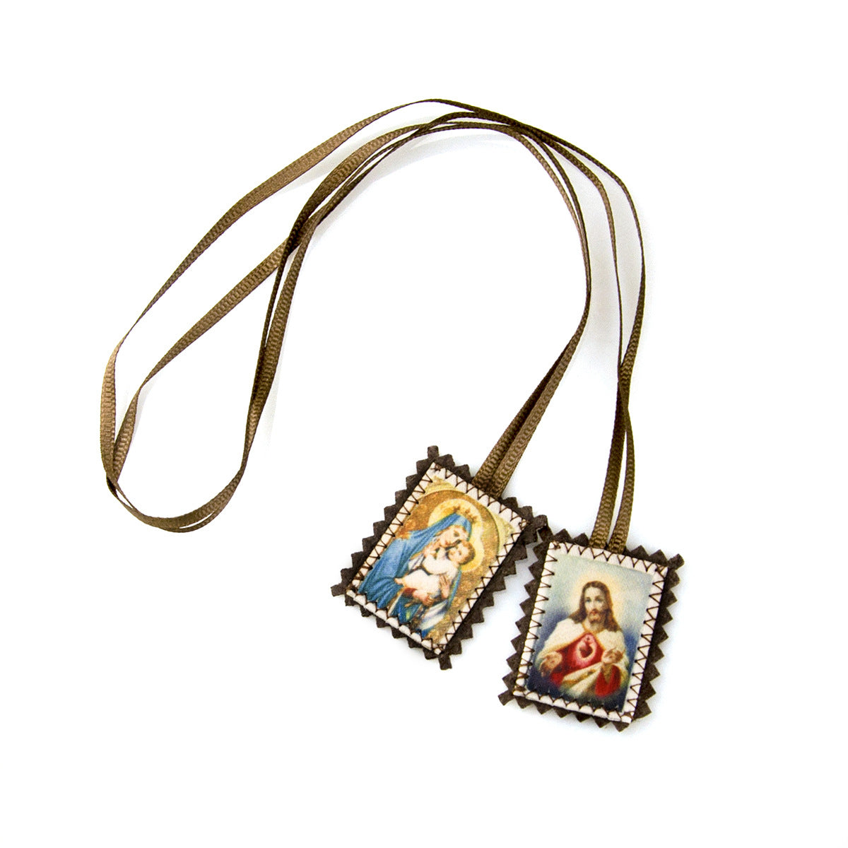Cloth pendant with cartoon Jesus design on a hanging cord, faith accessory Main image