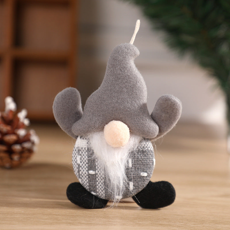 Small green pendant Santa doll for Christmas tree decoration