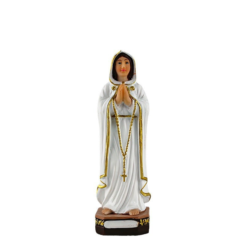 Nativity Figure Set - Virgin and Baby Jesus Resin Ornament - Christian Home Decor