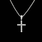 Vintage-inspired cross pendant with full zircon detail