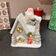 Glowing snow house ceramic ornament for Christmas tree with warm light