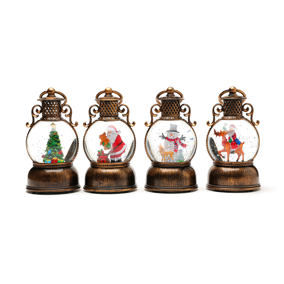 Old man holding bear Christmas resin ornament decoration