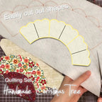 White acrylic quilting template with Christmas tree pattern guide for cutting fabric squares
