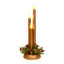 Set of three LED Christmas candles in gold, silver, and red with warm glow