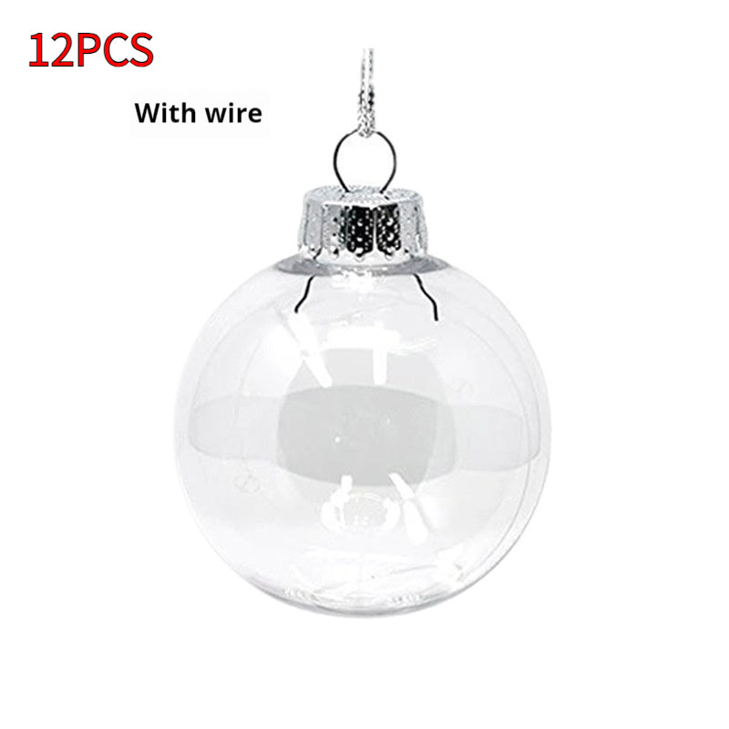 Close-up of clear PET plastic Christmas ornament finish