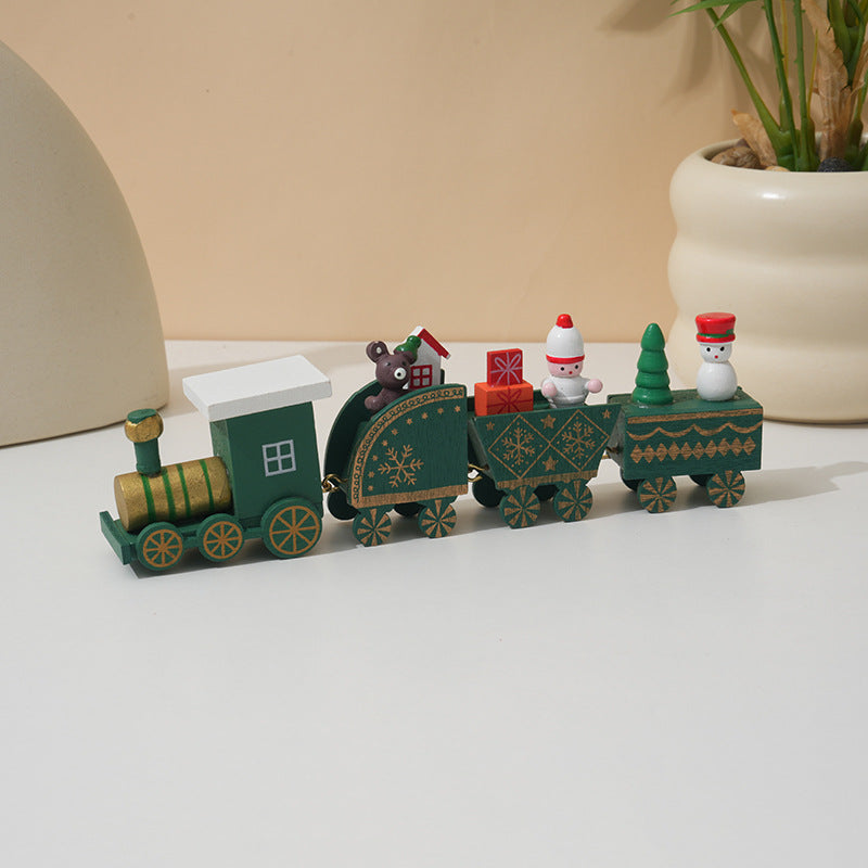 Colorful wooden train Christmas decoration suitable for window display and gifting
