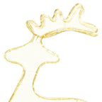 Mesh reindeer holiday decoration featuring 306 warm white LEDs on steel frame