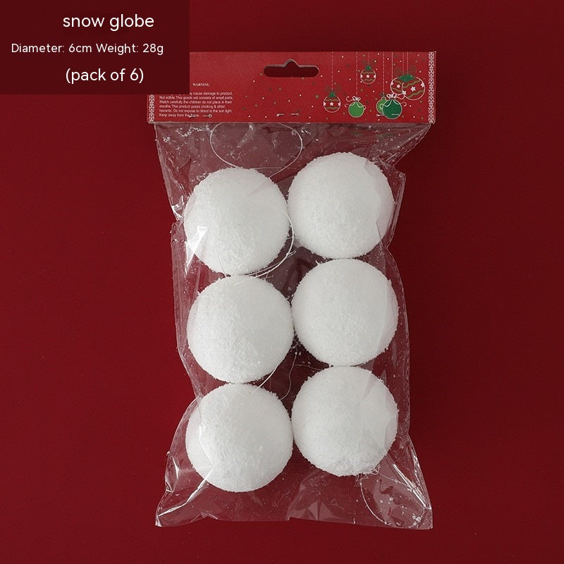 Pure White Foam Snowball Christmas Ornaments (6 Pack) - Christian Home Decor