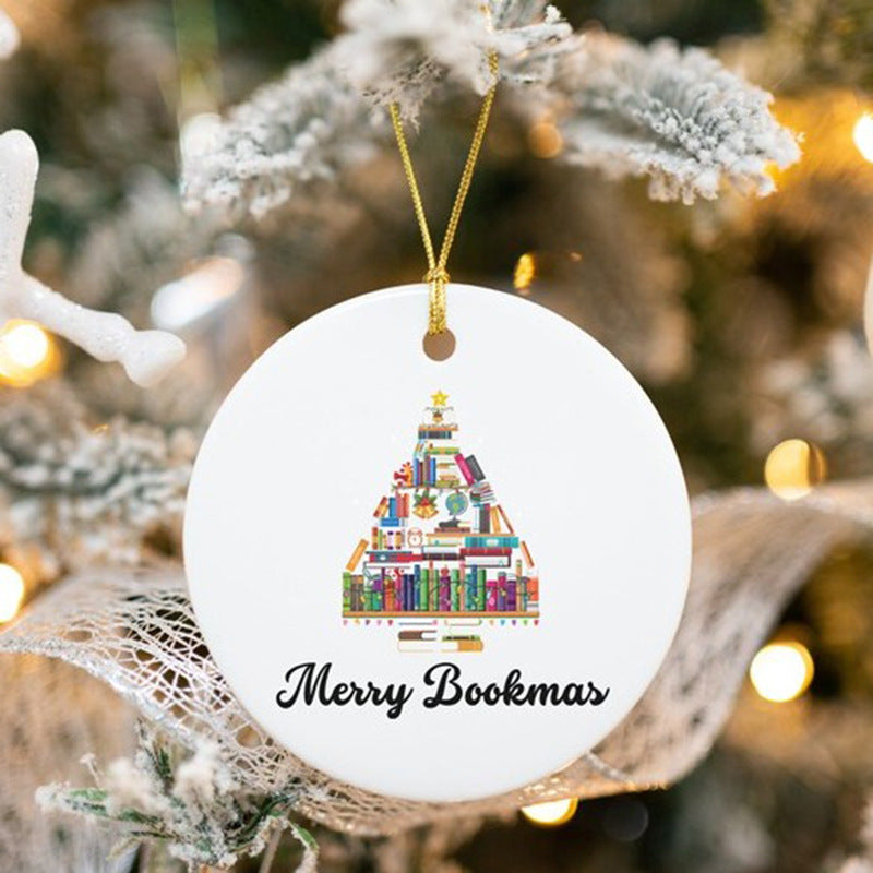 Creative book and Christmas tree acrylic pendant ornament for Christian faith