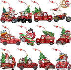 Collection of 24 wooden Christmas hanging ornaments - Holiday Home Accessories